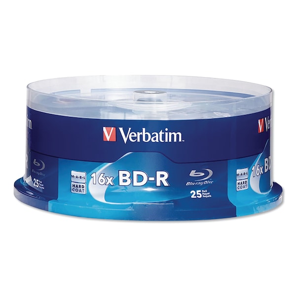 Verbatim BD-R Blu-Ray Disc, 25 GB, 16x, White, PK25 97457 - main